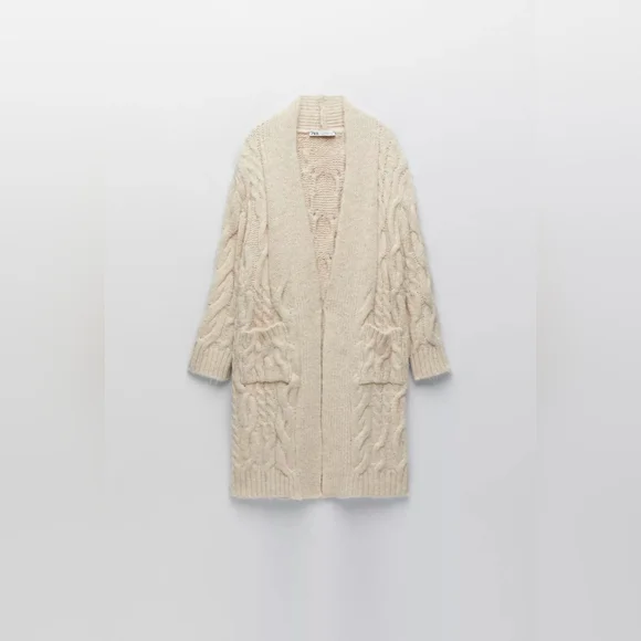 Zara chunky knit cardigan coat - Picture 5 of 12